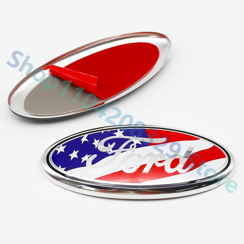 17.5x7.2CM Metal Car Front Badge Trunk Aluminum Badge 1PC For Ford Fusion Focus Fiesta Kuga Edge Mondeo Transit Ecosport Trim car emblem car logo epoxy sticker badge
