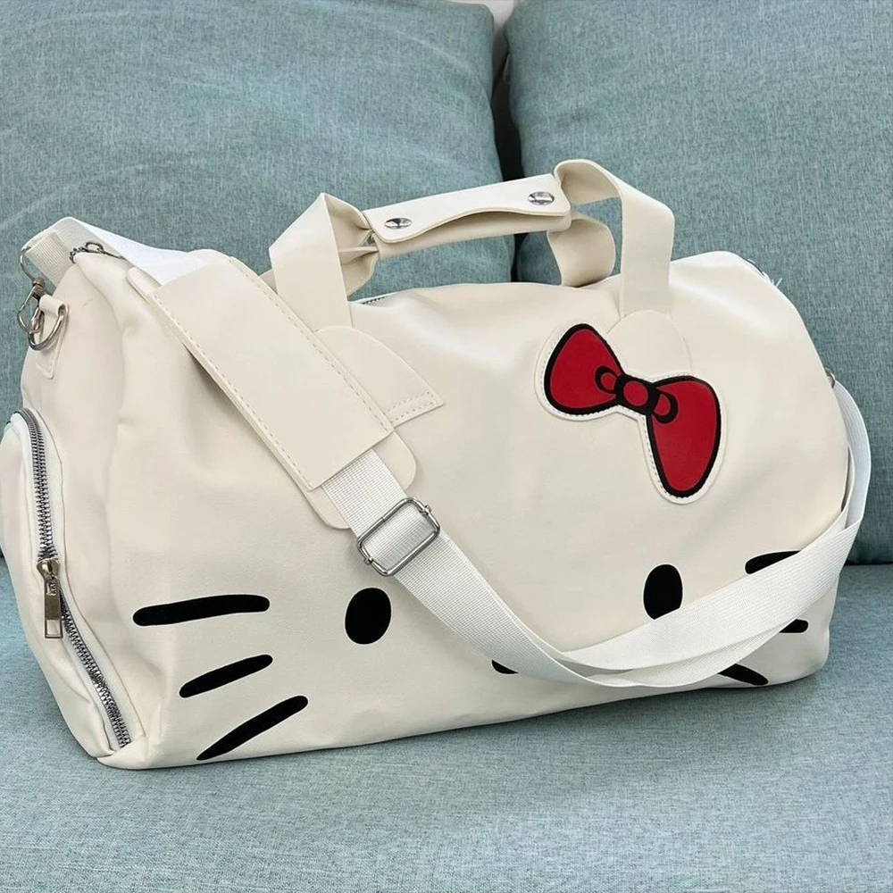 Hello Kitty Sanrio Large Capacity Travel Carry on Luggage Designer Bags Luxury Cute Waterproof Duffle Bag Fashion Trend Brand