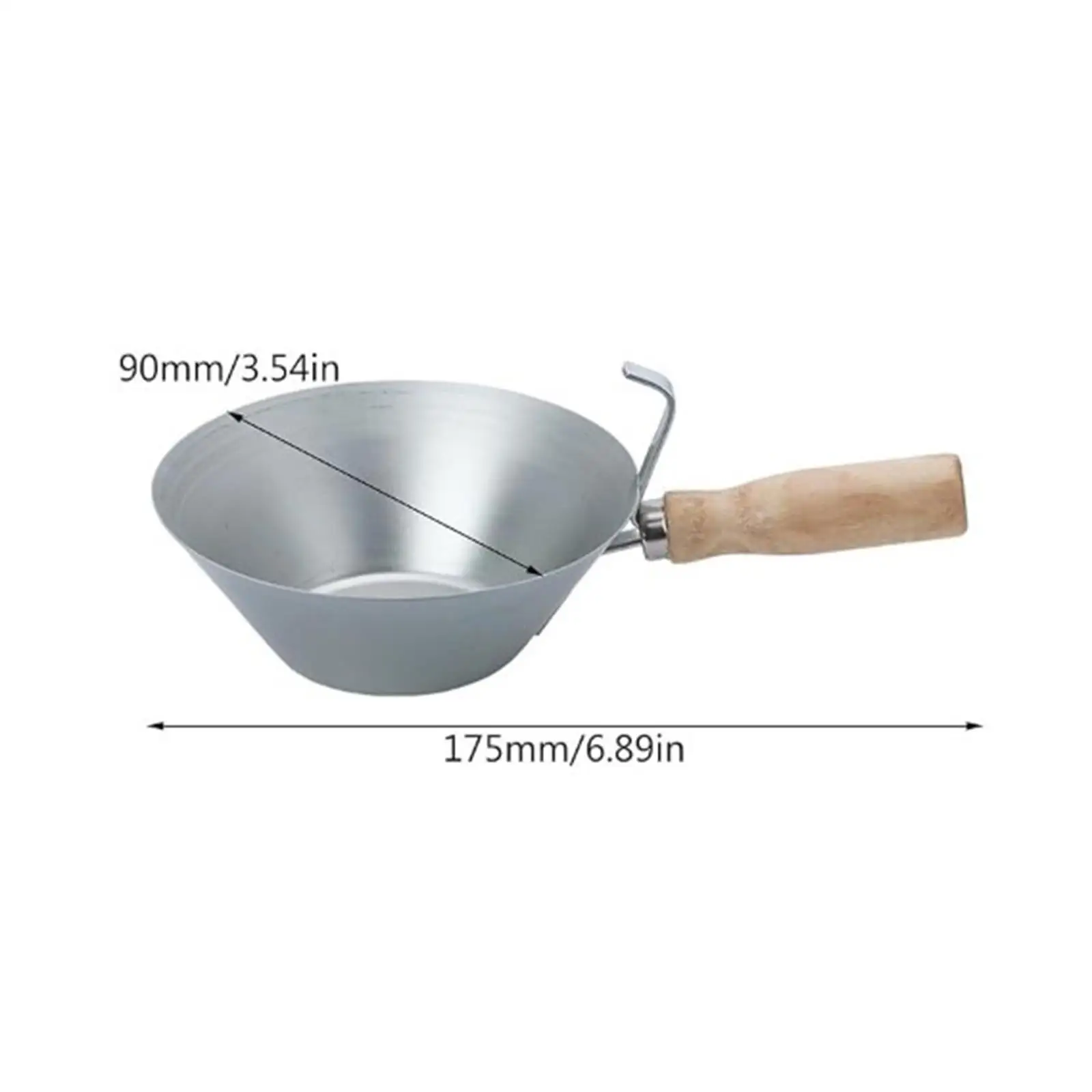 Cement Spoon Iron Scoop Wooden Handle Scooper for Stucco Plasterers Mortar