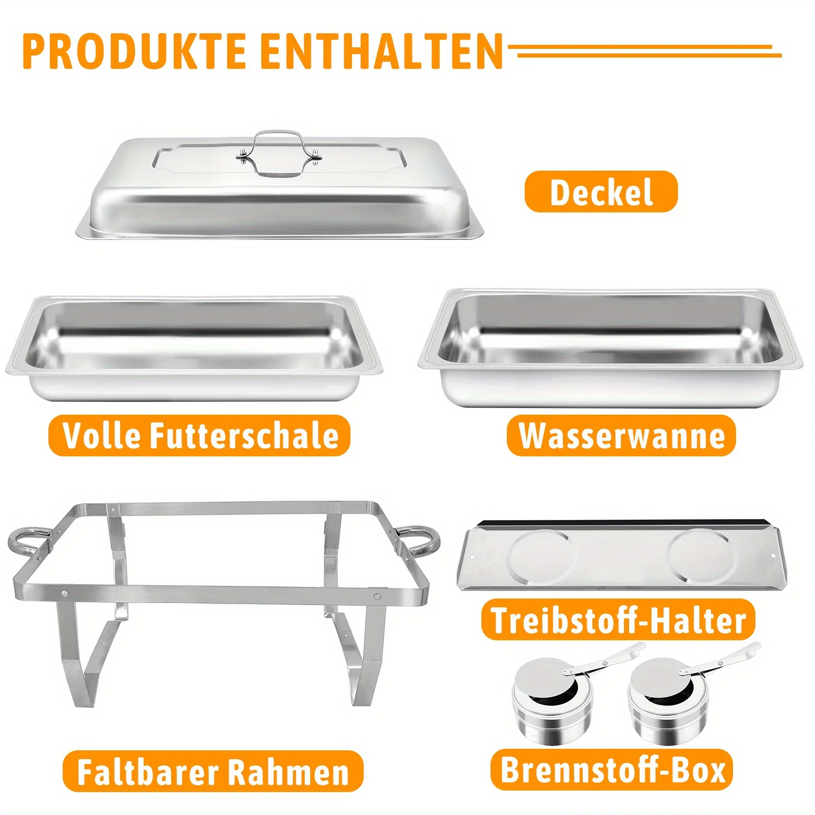8Qt Chafing Dishes et Sets Rectangular Full Size Stainless Steel Catering Chafer Food Warmer for Banquet 1PCS