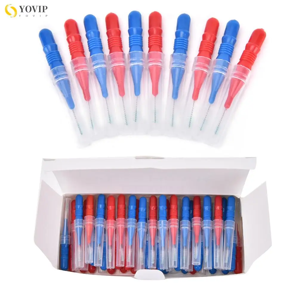 50pcs/lot Hygiene Dental Soft Floss Sticks Toothpick Teeth Cleaning Tooth Flossing Head Plastic Interdental Brush