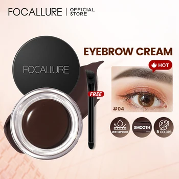 FOCALLURE 방수 3D 눈썹 젤, 빠른 건조 눈썹 스타일링 향상제, 자연스러운 눈썹 메이크업 화장품, 브러시 포함, 5 가지 색상
