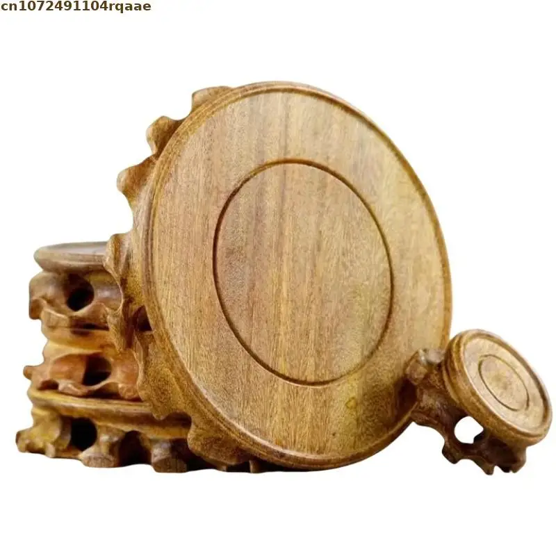 Natural Solid Wood Round Plant Stand Handmade Elegant Bonsai Base Rustic Home Decor Shelf Vase Sorting Table Flower Pot Holder