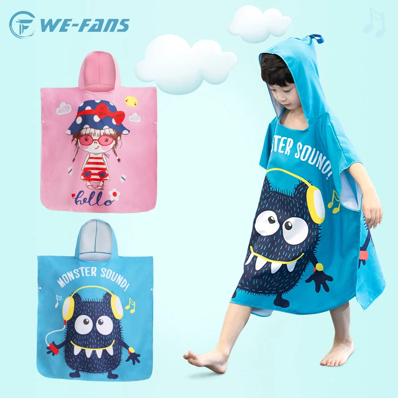 

Cartoon Child Kid Cotton Hooded Cloak With Hood Quick Dry Baby Bath Towel Robe Cotton Beach Robe Cape Swim Pool Towel Blanket