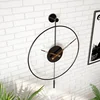 Modern Round Minimalist Wall Clock with Swing Pendulum Silent Metal Decorative Art Clocks for Home Living Room Bedroom Office 4