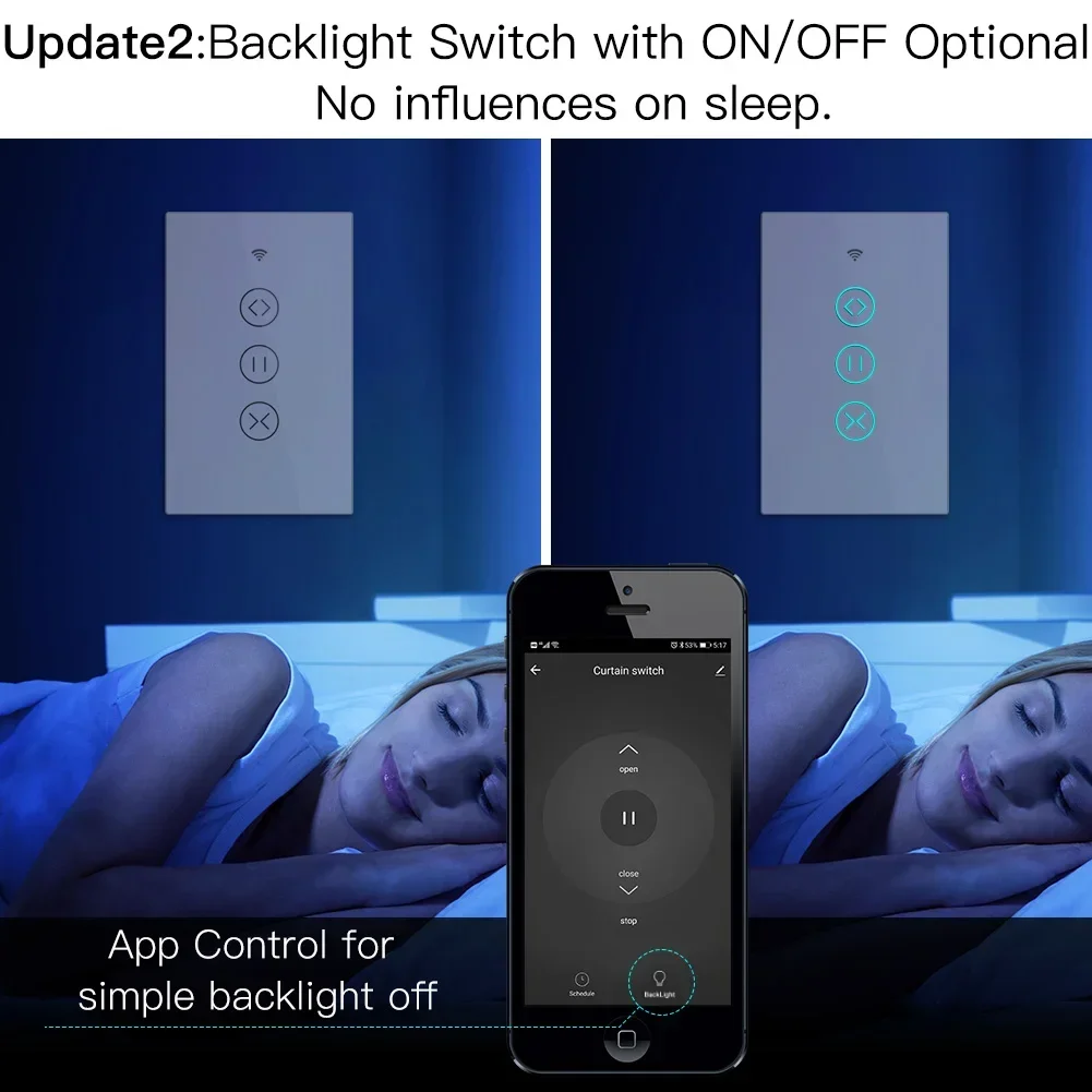 ZigBee RF 스마트 터치 커튼 스위치 롤러 블라인드 셔터, 투야 스마트 앱 무선 제어 릴레이 상태, 알렉사 구글과 작동