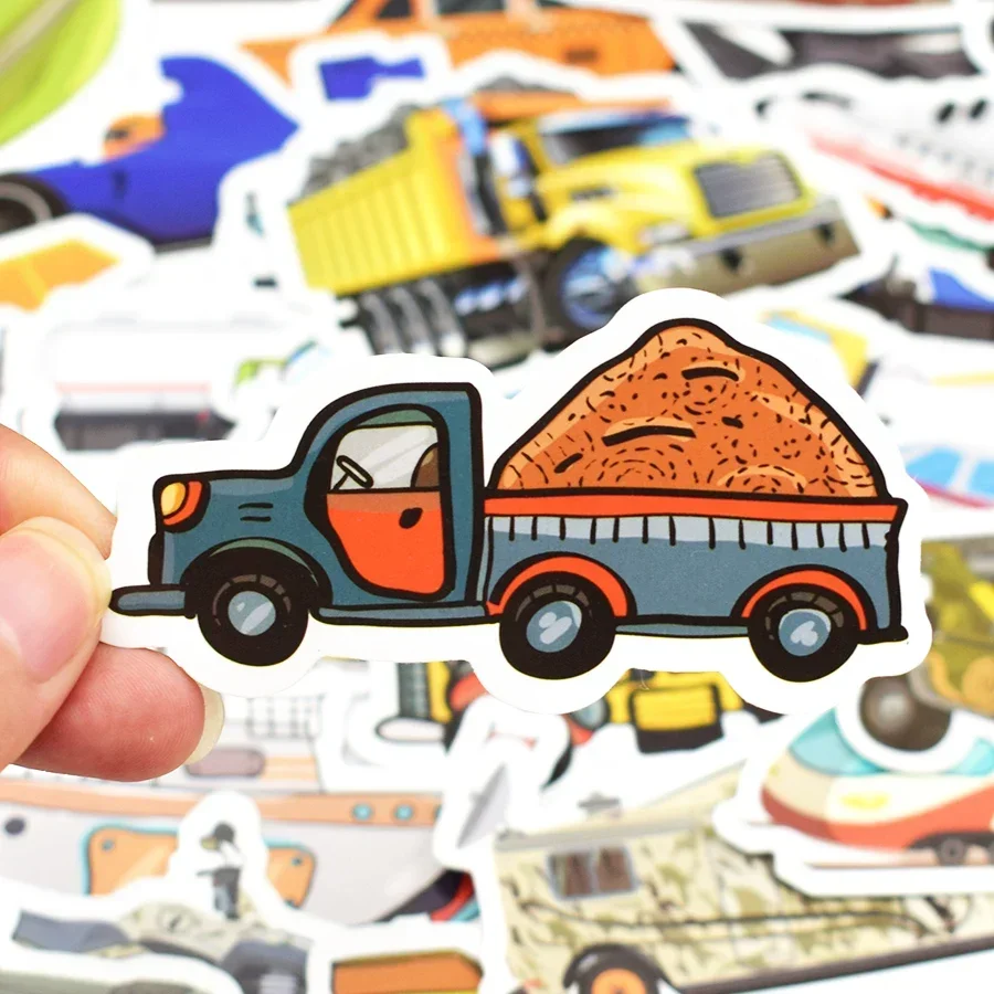 thumbnail image 2 of 50PCS Cartoon Truck Stickers For Kids - Waterproof Vehicle Decals For Water Bottles, Laptops & Skateboards 2 of 10