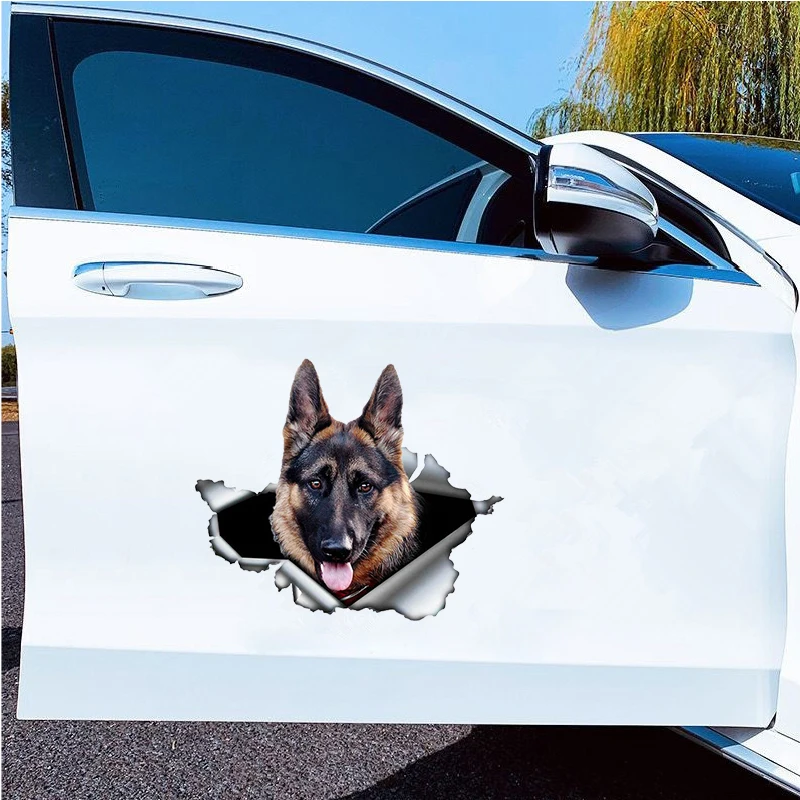 CG Car Sticker German Shepherd Pet Dog 3D Decal Waterproof Auto Decors on Bumper Rear Window Loptop PVC Car Accessories