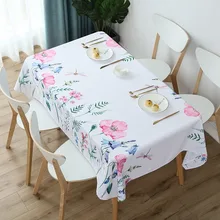 Plant Flowers Tablecloth Rectangular Waterproof Oil Proof Tablecloth Tea Table Cloth Coffee Table Cover Wedding Decoration Nappe