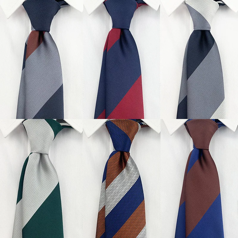 

2024 New British Gentleman Solid Stripe Tie Suit Shirt Accessories 8cm Jacquard Men's Daily Clothing Necktie Wedding Party Gift