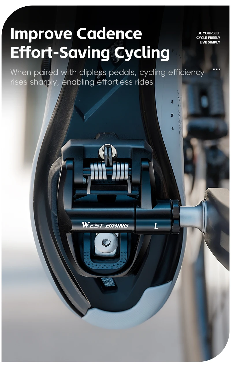 WEST BIKING Road Bike Self-Locking Pedals Lightweight Nylon 3 Sealed Bearings Clipless Pedals Compatible With LOOK KEO System