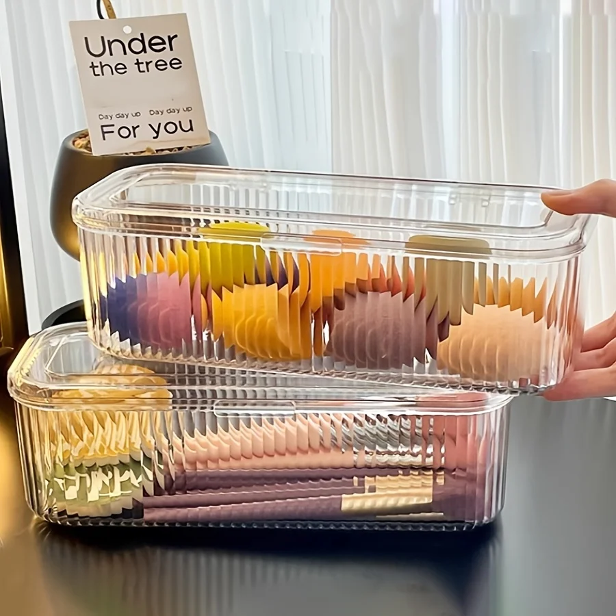 1pc Acrylic Makeup Organizer with Lid - Dustproof Cosmetic Storage Box for Brushes Portable Beauty Sponges & Powder Puffs 2