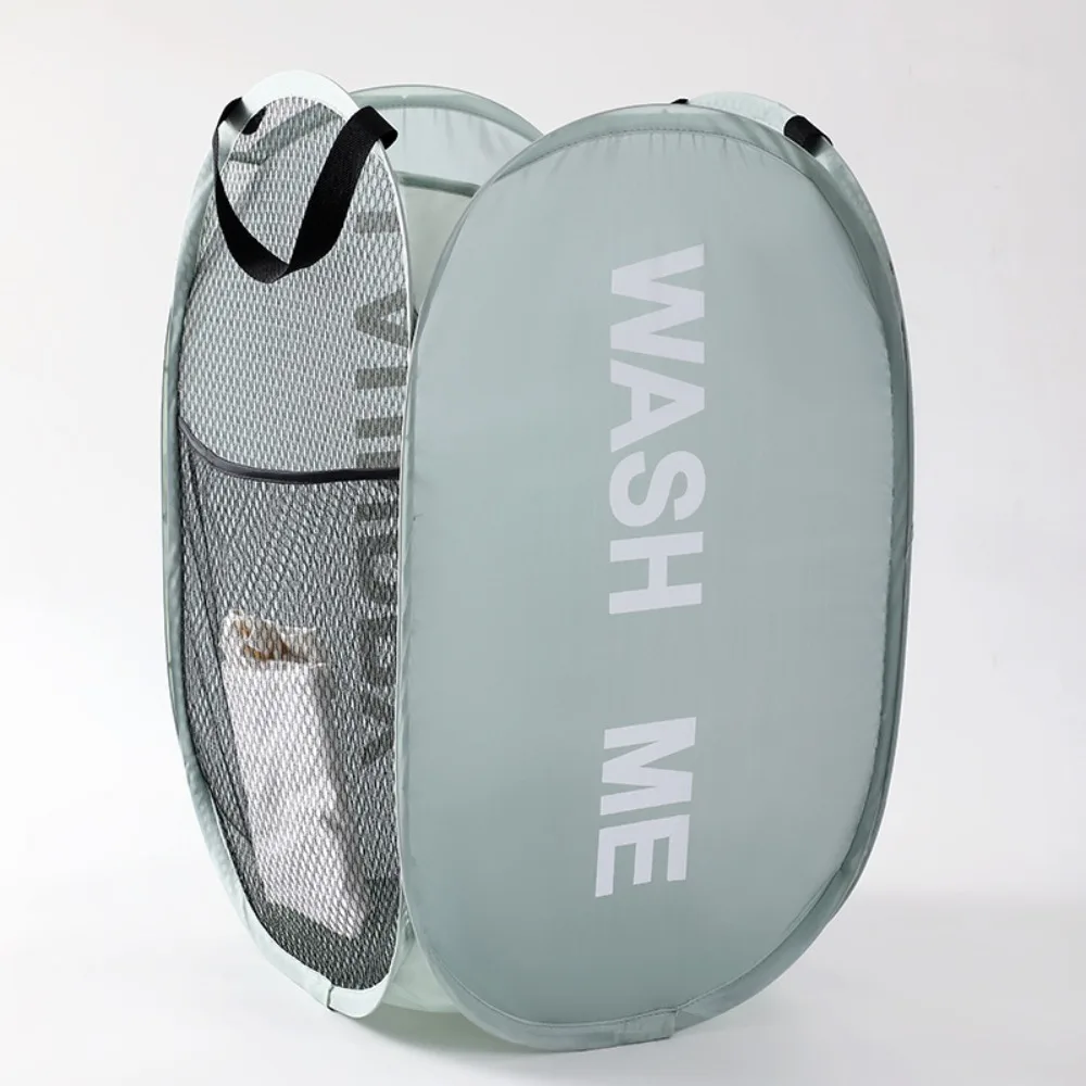 Collapsible Breathable Mesh Laundry Hamper - Space-Saving Portable Basket for Dorm, Travel, and Bathroom Use