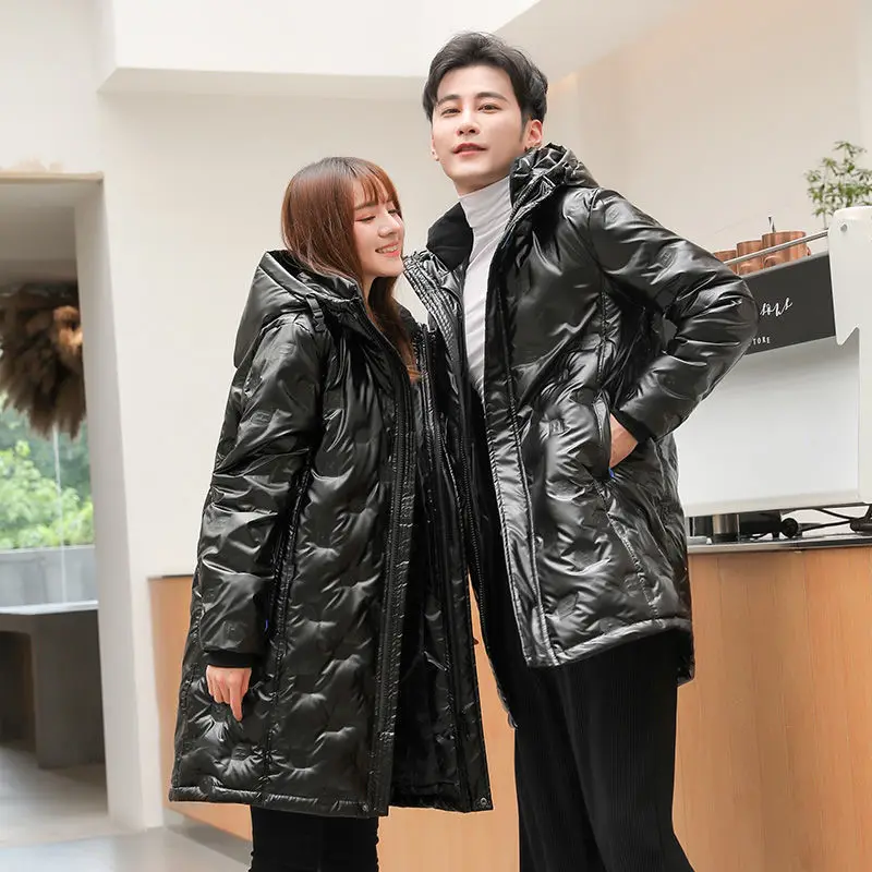 Puffer Jacket Men and Women Clothing 2022 New Down Jacket Bright Face Korean Trend Loose Couple Winter Thick Warm Coat Abrigos