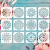 12-Piece Mandala Dotting Stencils Kit - Reusable & Washable PET Plastic Painting Templates for DIY Home Decor and Crafts 1
