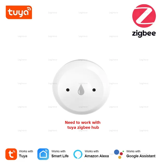 Tuya ZigBee Smart Water Sensor Leak Detector Alarm Flood Leakage Detection Smart Life APP Remote Control Smart Home Security 1