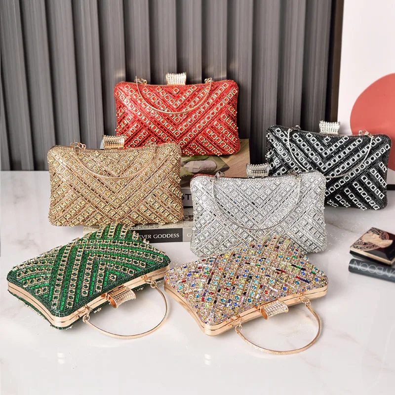 Diamond Evening Bag Color High Sense Banquet Bag European and American Fashion Rhinestone Bag