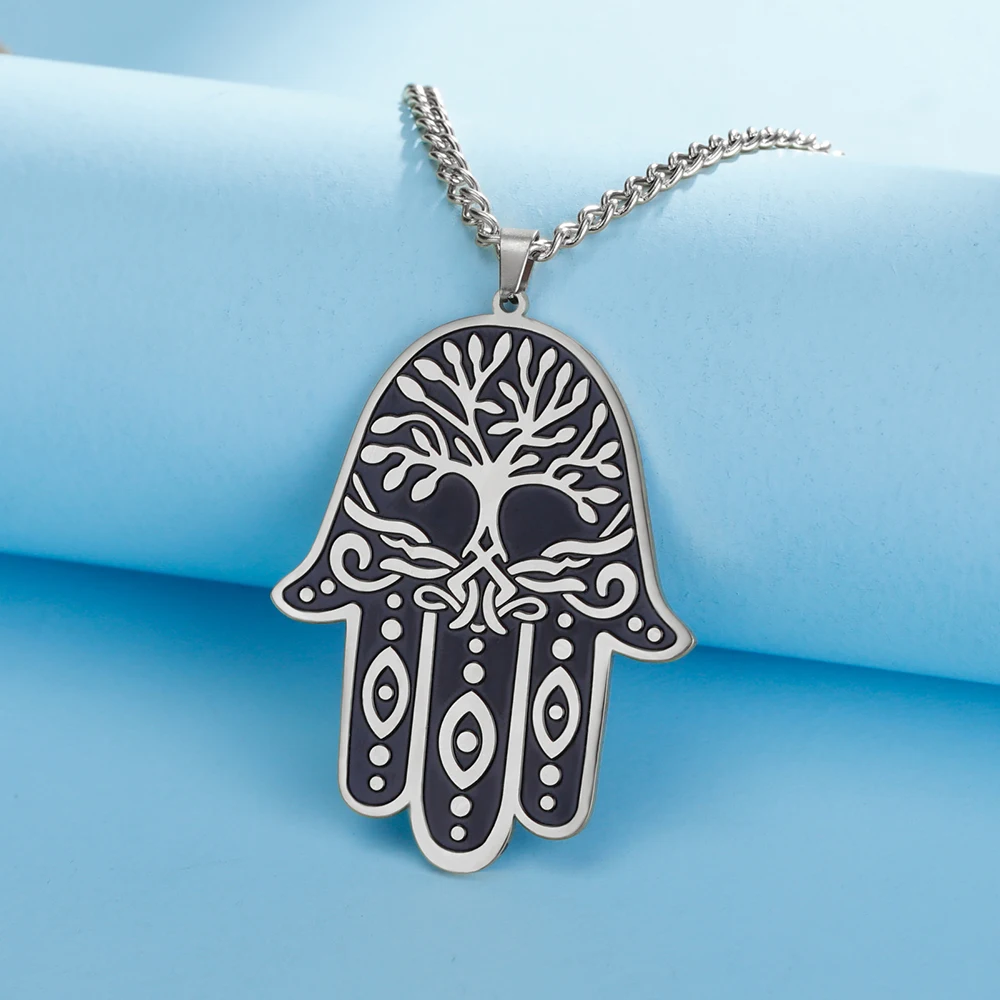 Dawapara aço inoxidável fatima hamsa mão egípcio mau olhado pingente colar  sucesso e proteção amuleto da sorte - AliExpress, image size:1000x1000