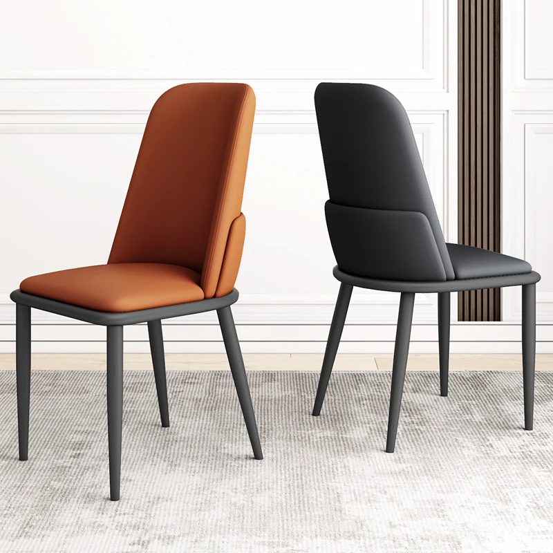 

PU Leather Cushion Dining Chairs Nordic Kitchen Fashion Luxury Dining Chairs Restaurant Leisure Stools Dining Room Furniture