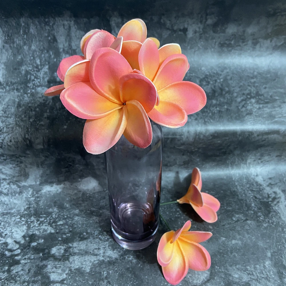 20pcs Light Coral frangipani Plumerias Natural Real Touch Flowers artificial Flower for cake
