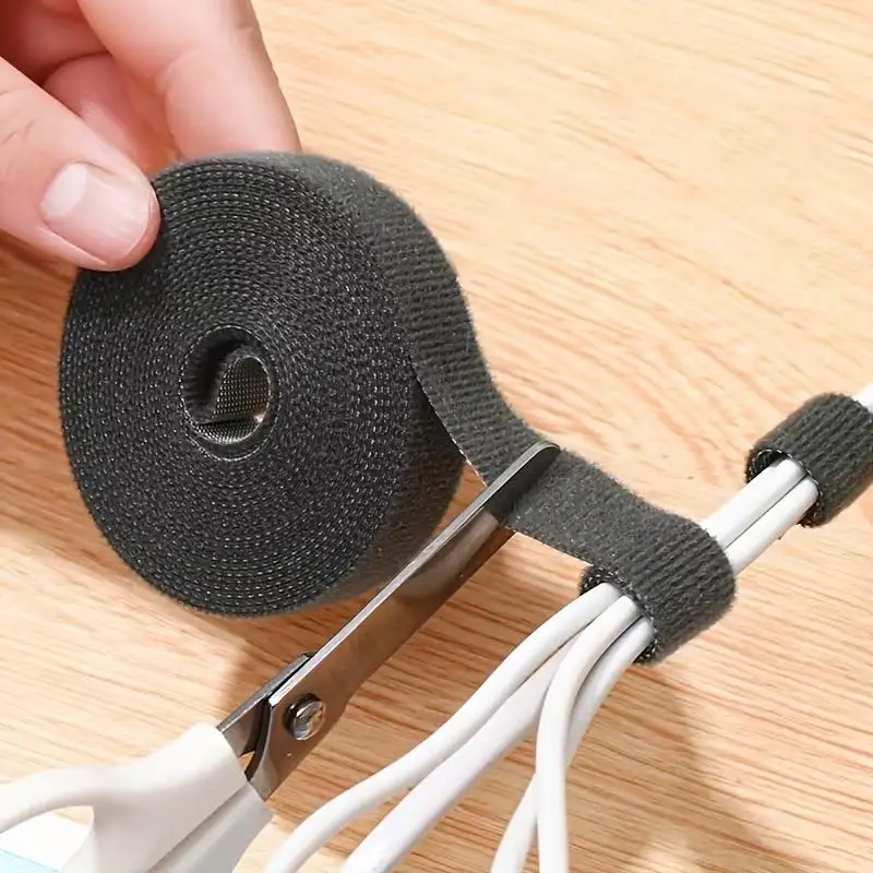 Self-Adhesive Hook and Loop Cable Tie - 5-Meter Wire Organizer Strap