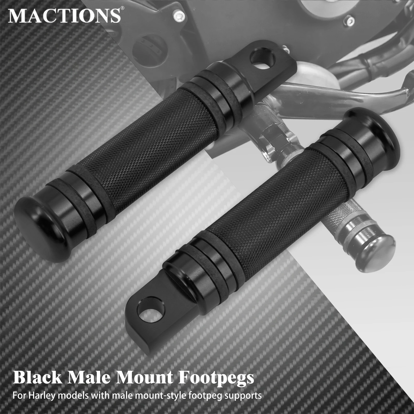 1Pair Motorcycle Black Foot Pegs Rider Rear Front Pedal Footrest For Harley Touring Sportster 883 1200 XL Softail Dyna Low Rider motorcycle accessories motorcycle footrests motorcycle foot pedals