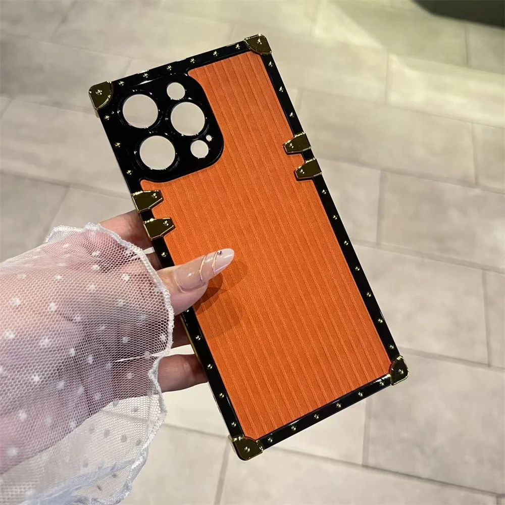 Plated Pu Leather Phone Case For Iphone Protective Cover Shell_voghion.com