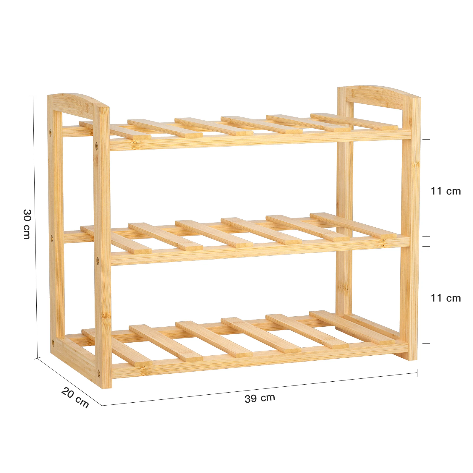 Natural 3-Tier Bamboo Water Bottle Organizer For Cabinet or Pantry