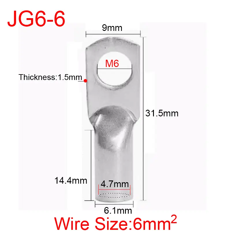 JG6/10/16/25/35/50/70/95/120-300 Marine Copper Screw Hole Electric Wire Cable Ring Tubular Cord End Lug Connector Crimp Terminal - Image 32
