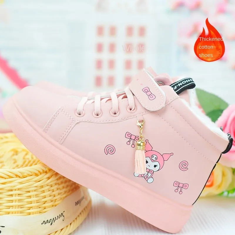 

Sanrio Kawaii Kuromi Shoes Cinnamoroll Plush Sneakers Girls Cute Cartoon Anime Warm Children Sports Shoes Birthday Gifts for Kid