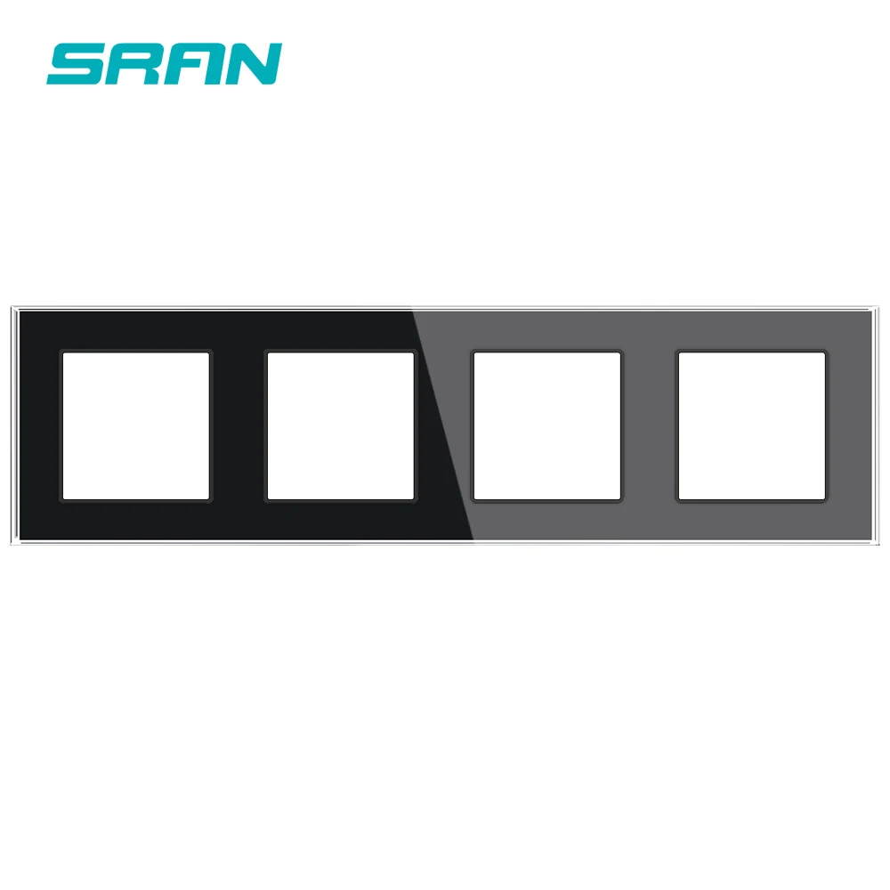 SRAN Blank Panel Without Installing Iron Plate 295mm*82mm 4 frame Tempered Glass Switch Socket Panel for F Series