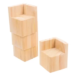 Set of 4 Solid Wood Stackable Furniture Height Extenders - Heavy Duty Leg Risers and Supports for Chairs, Desks, Tables, and Sofas (Khaki)