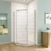 Neo-Angle Semi-Frameless Shower Enclosures Clear Glass Pivot Shower Door Chrome 36.5 in. W x 36.5 in. D x 72 in. 2
