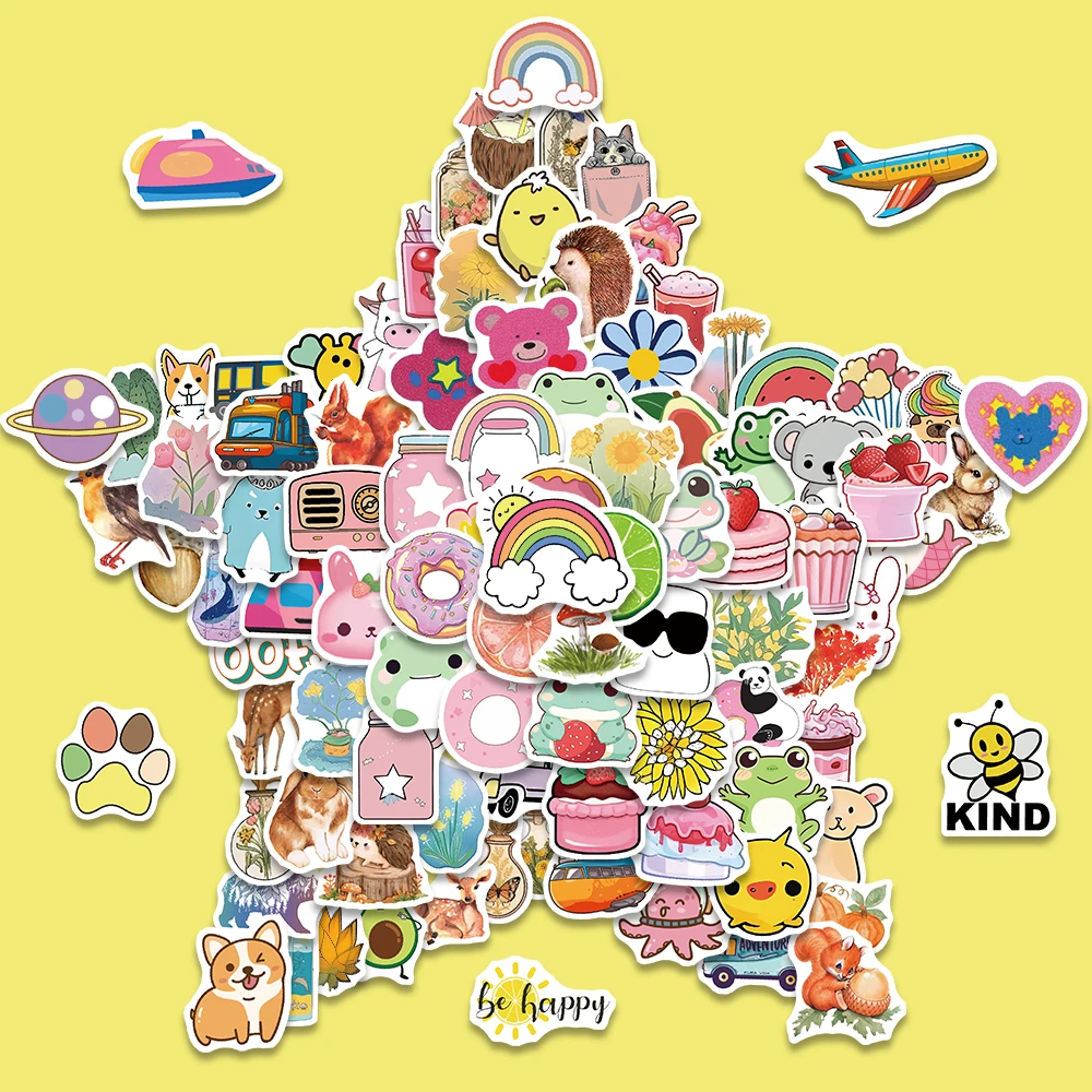 100pcs Cartoon Cute VSCO Stickers Funny DIY Decals For Girls DIY Laptop Luggage Scrapbook skateboard Bike Stickers Kids Toy