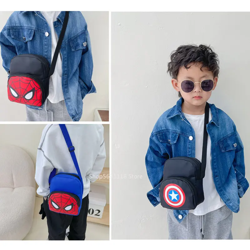 

Disney Marvel Spiderman Chest Bag Children Backpack Cartoon Captain Print Kids Shoulder Bags Kindergarten Boys Schoolbag Gifts