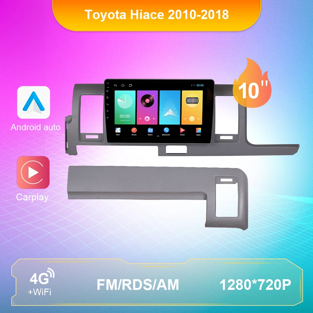 

10 Inch Car Radio Player For Toyota Hiace 2010-2018 Automotive Multimedia Auto GPS Stereo Video Navigation DSP Carplay Audio