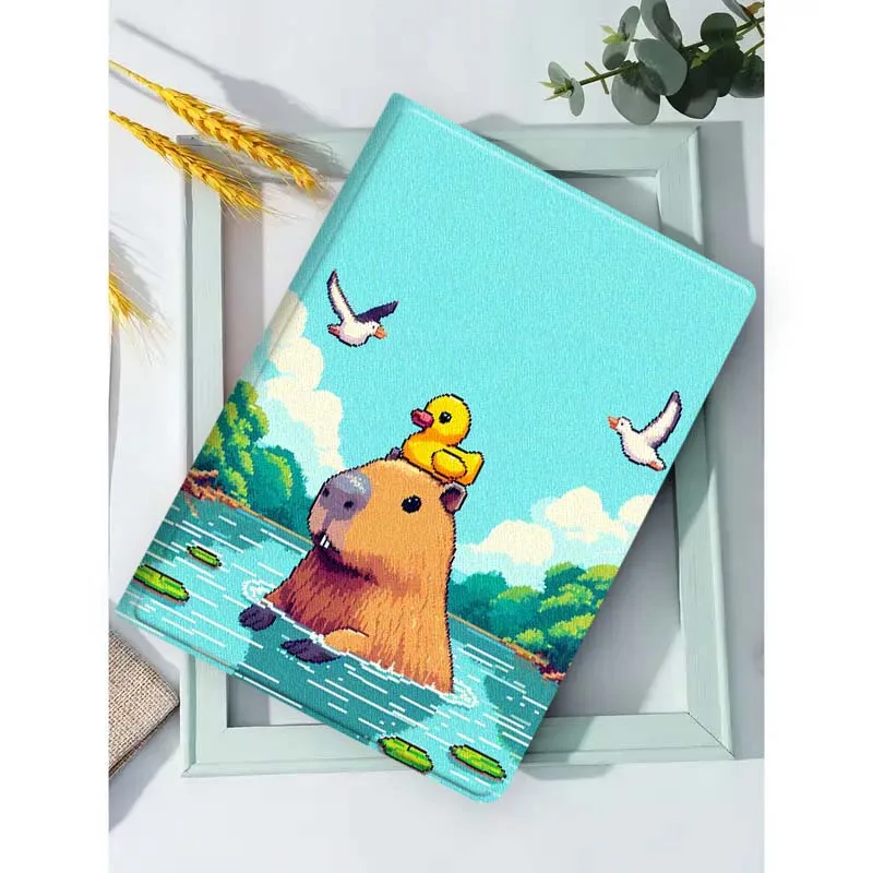 Pixel Capybara Duck Lake Tablet Case