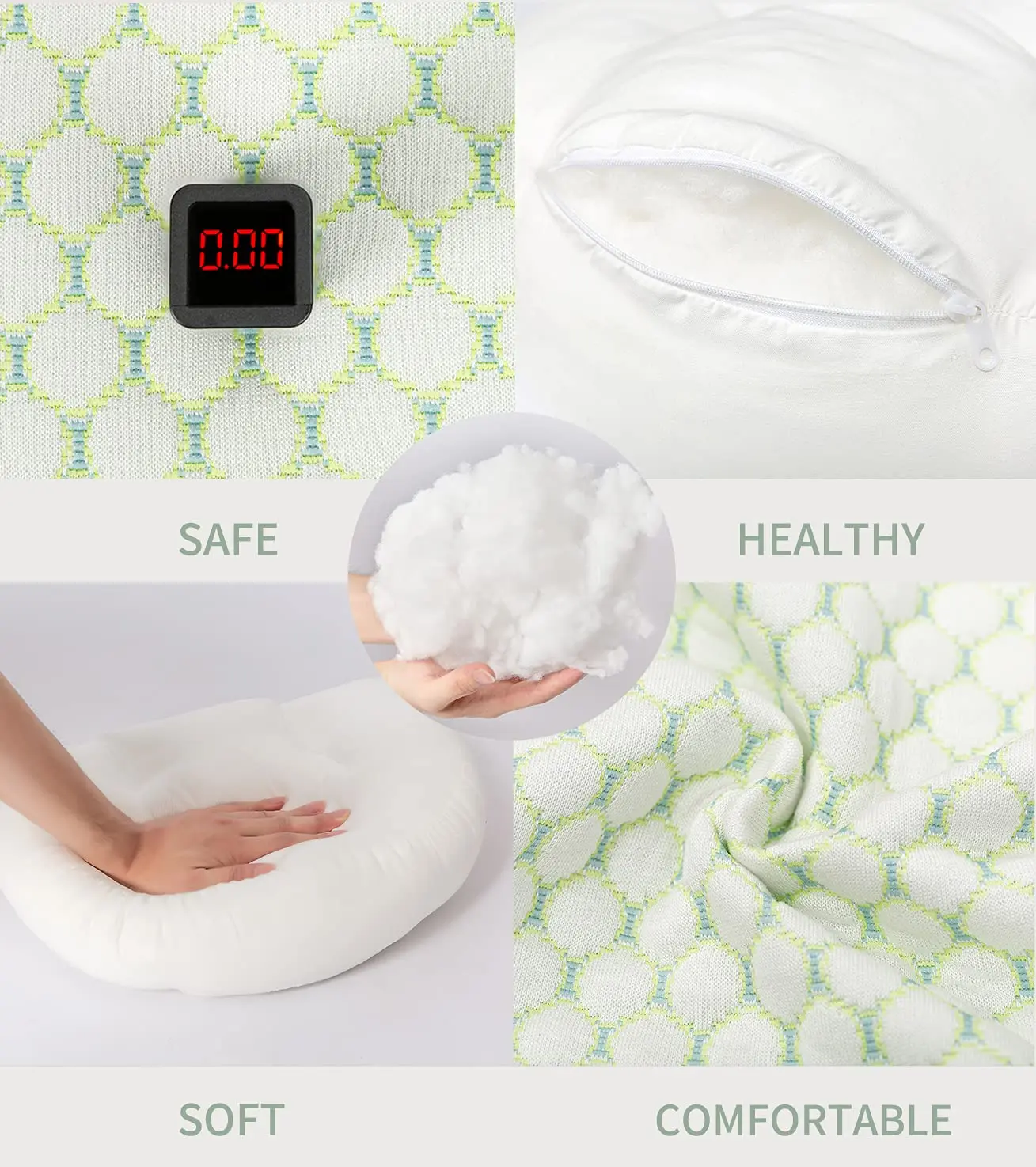 Soft Pregnancy Pillow U-shaped Pregnant Body Pillow for Side Sleep Maternity Lumbar Support Detachable Adjustable Washable