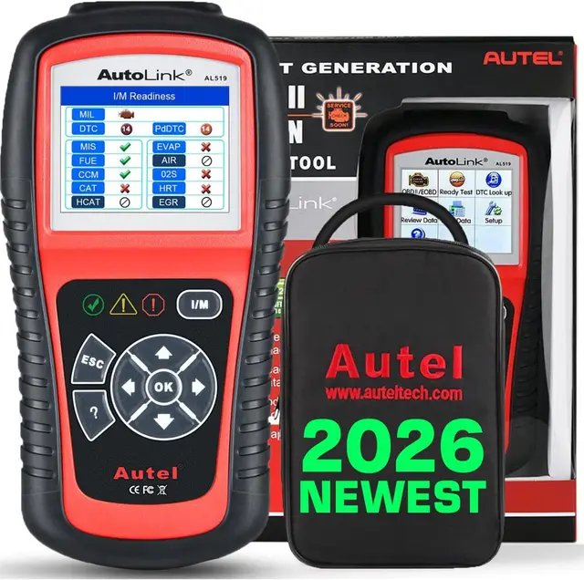Autel AL519 OBD2 Scanner: Automotive Diagnostic Tool and Code Reader (ABS/SRS) 10 OBDII Test Modes DTCs Lookup Live Data 1