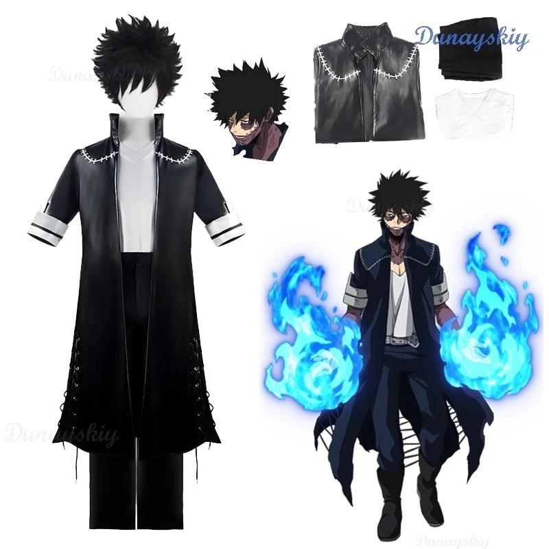 Костюм для косплея Dabi Hero Boku Toya Todoroki парик Dabi Косплей академия полный комплект мужской черный костюм Хэллоуин