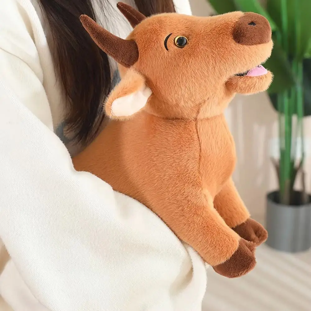 Stuffed Bull Cattle Animal Plush Doll ReaListic Simulation Scalper Bull Plush Toys Fluffy Soft Ox Cattle Stuffed Dolls Christmas