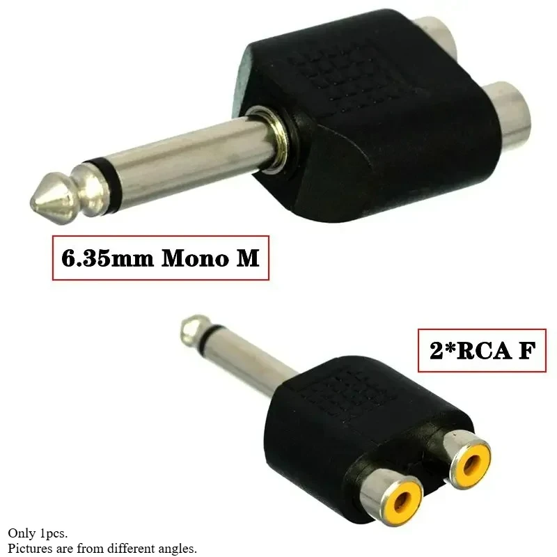 Premium Audio Adapter - Dual RCA to 6.35mm Female for Amplifier, Speaker, and Microphone Connection