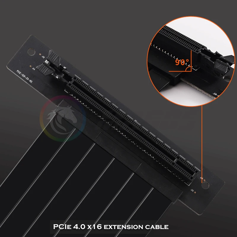 Câble Riser PCIE 4.0 X16 Flexible - Extension Pour Carte Graphique GPU - Compatible RTX 4090/4080/4070 - Blindage Anti-interférences - 90 Degrés