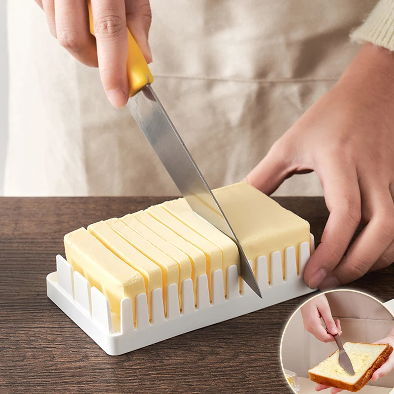 

Бытовая коробка для масла для кухни, принадлежности для хранения с пластиковой крышкой, аксессуары для свежей пищи, кухонные инструменты для резки сыра