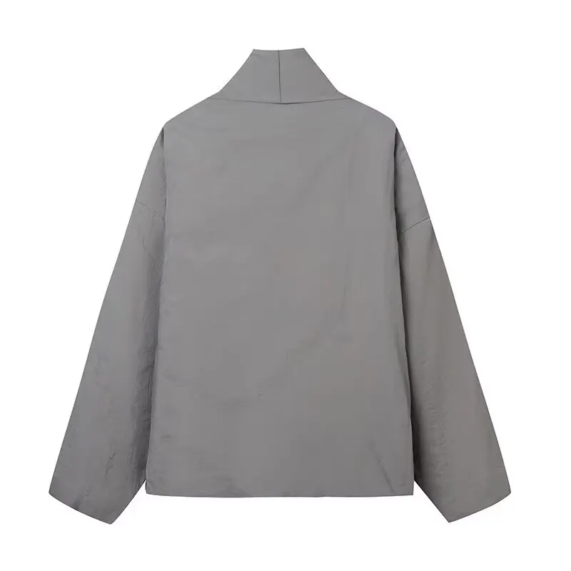 Women's Solid Tie Jackets Female Long Sleeve Kimono High Street Short Coats Lady Autumn Winter Leisure Daily Commute Outerwears