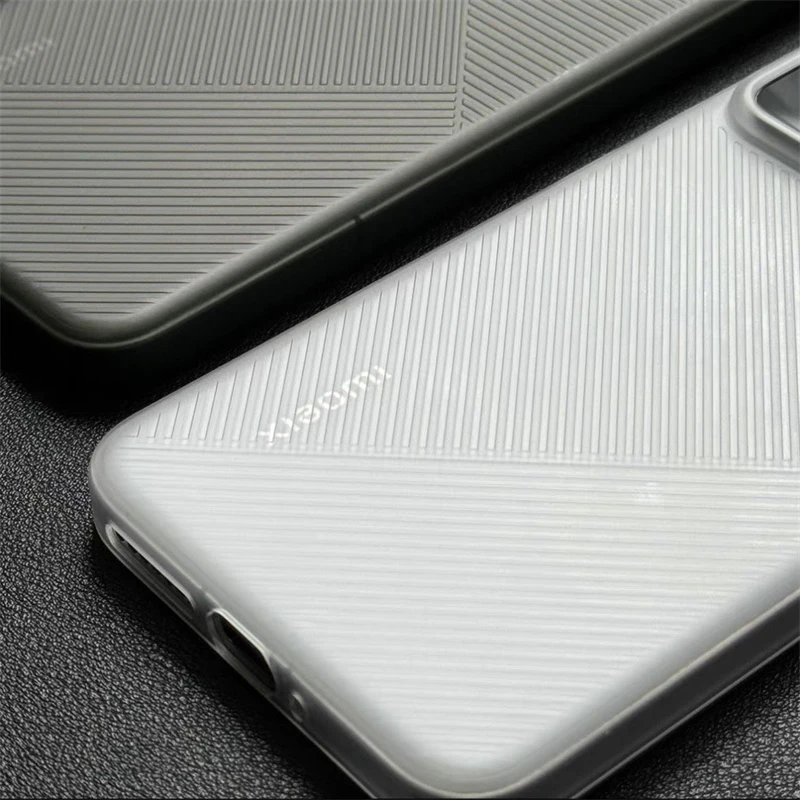 Geometric Matte Clear Stripe Slim Silicone Bumper Case - Stylish Protective Cover