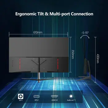 27 Inch Monitor 170hz 2K Gaming Display 1ms ADM-FreeSync 8 Bits 99%sRGB IPS Desktop LED Display HDMI DP HDR400 6