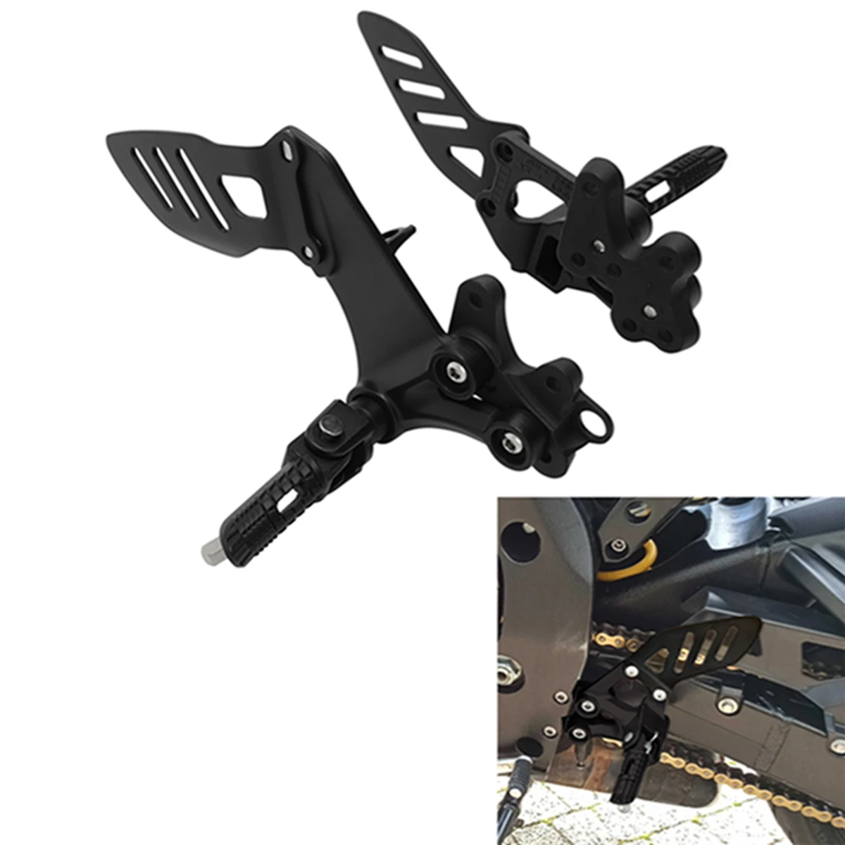 Black Aluminum Front Foot Peg Brackets For Suzuki GSXR600 GSXR750 (2006-2010) – Rider Left & Right