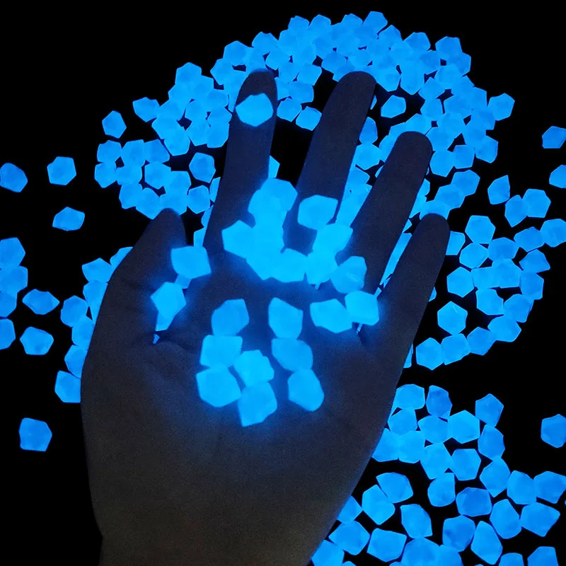 300Pcs Mix Color Garden Luminous Stones Pebbles Glow In Dark Outdoor Trail Home Aquarium Decorations DIY Craft Accessories
