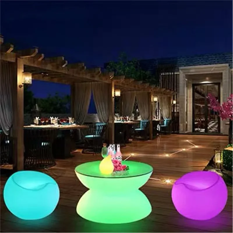 Bar Chair LED Luminous Stool Waterproof High Stool Apple Furniture Modern Simple Outdoor KTV Bar Chair